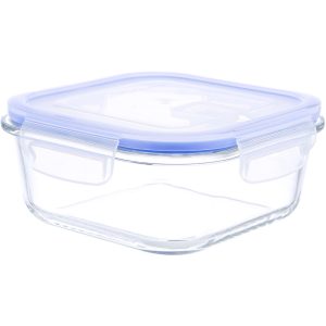 Kinetic Go Green Glassworks Elements Series 17-Ounce Square Food Storage Container with Vented Lid ,Clear